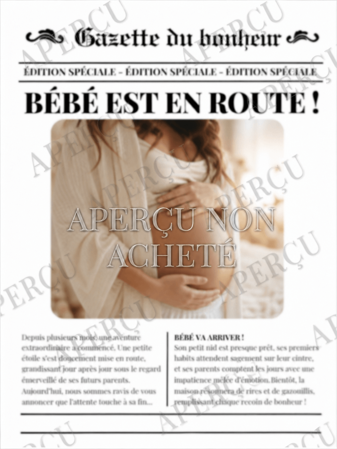 Annonce bébé en route
