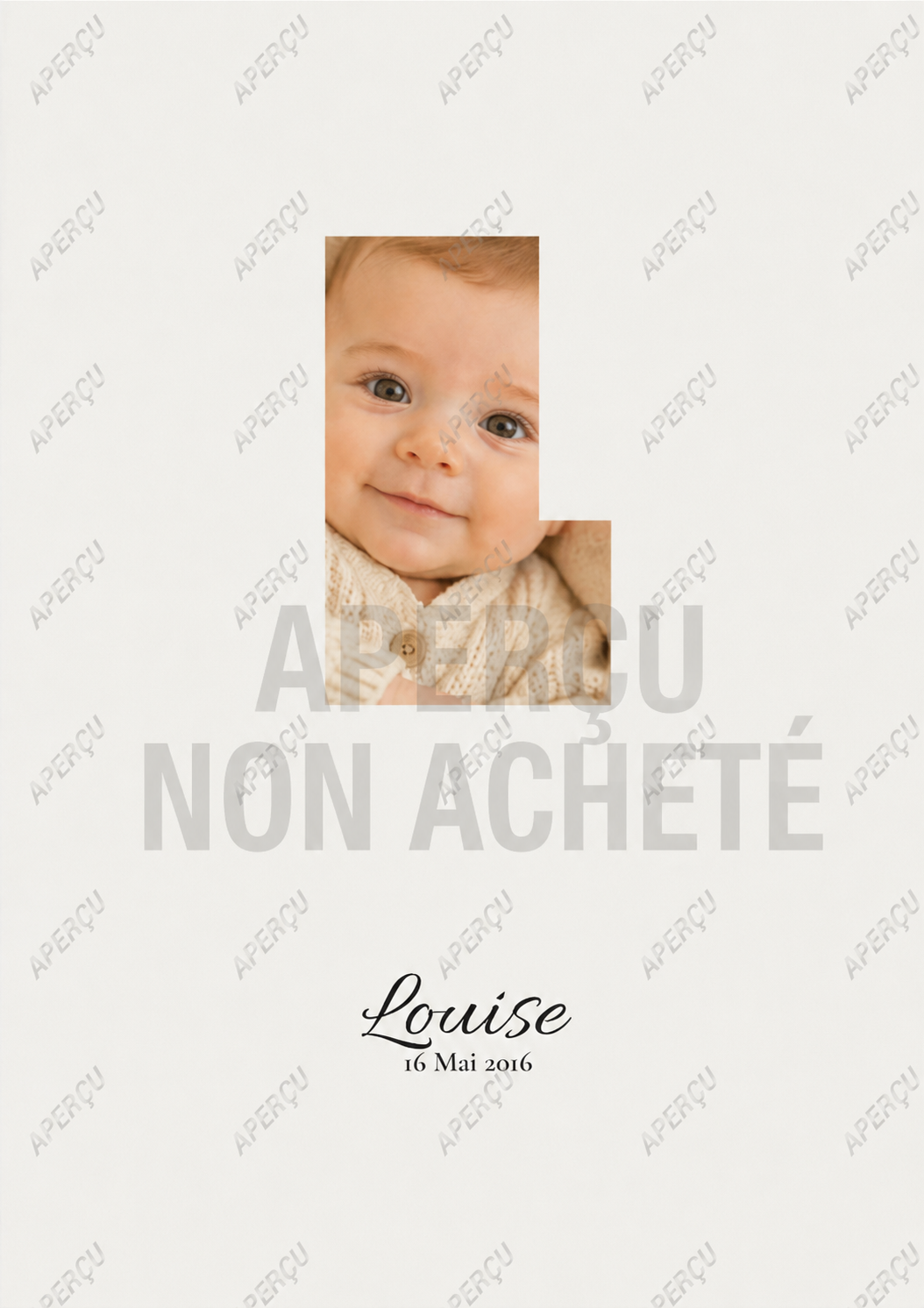 Cadre lettre photo personnalisé