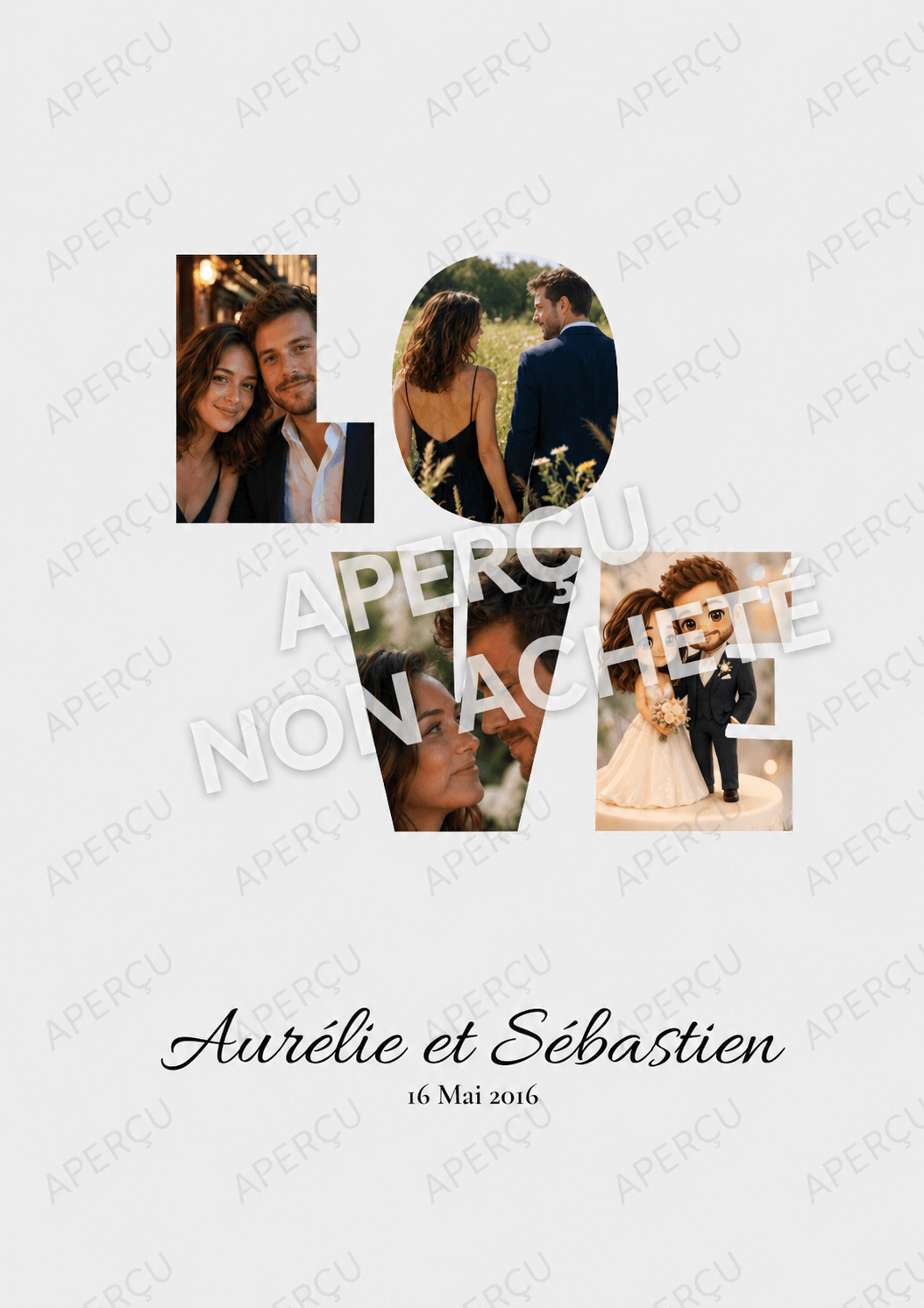 Cadre LOVE photo personnalisé