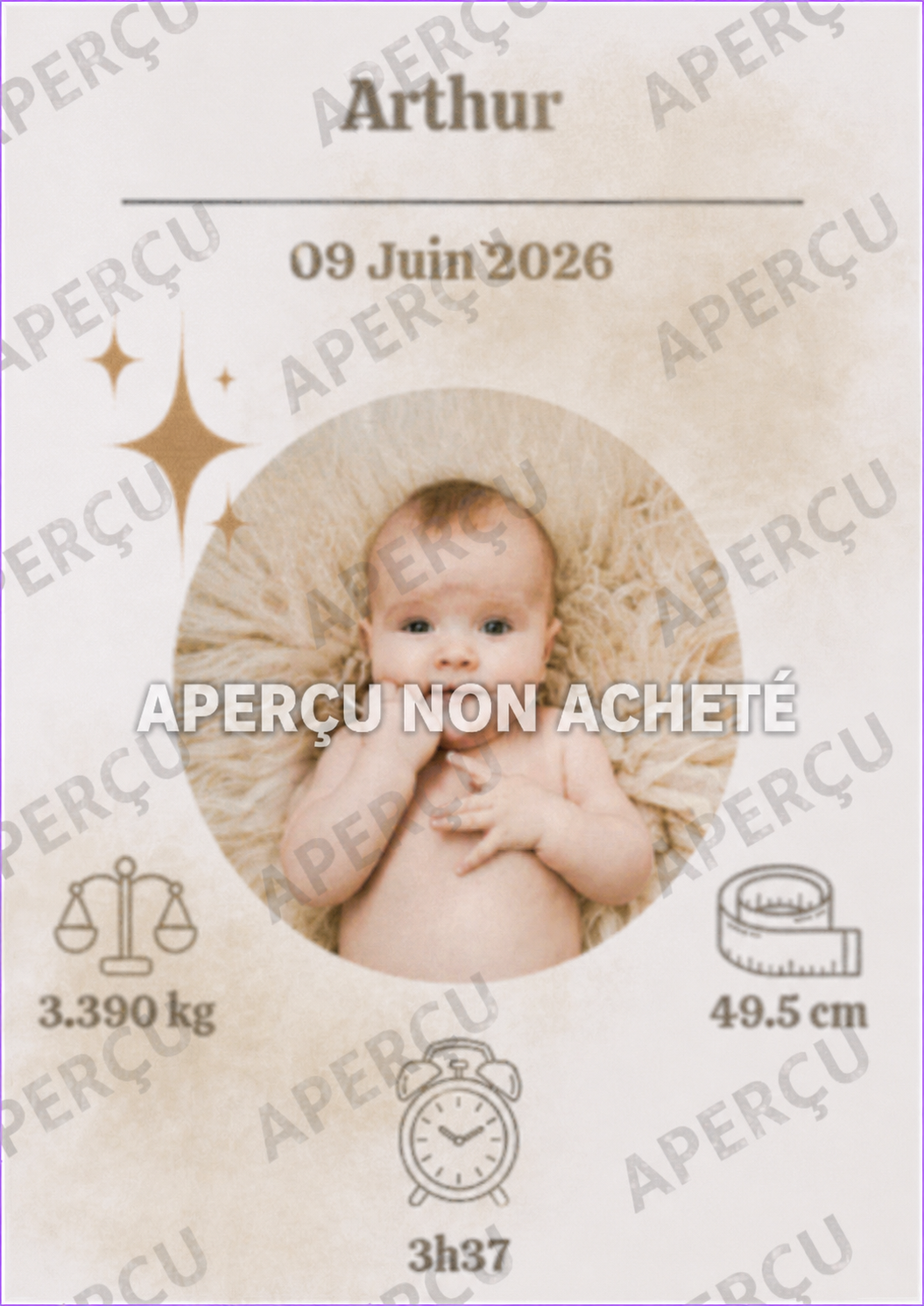cadre naissance bébé