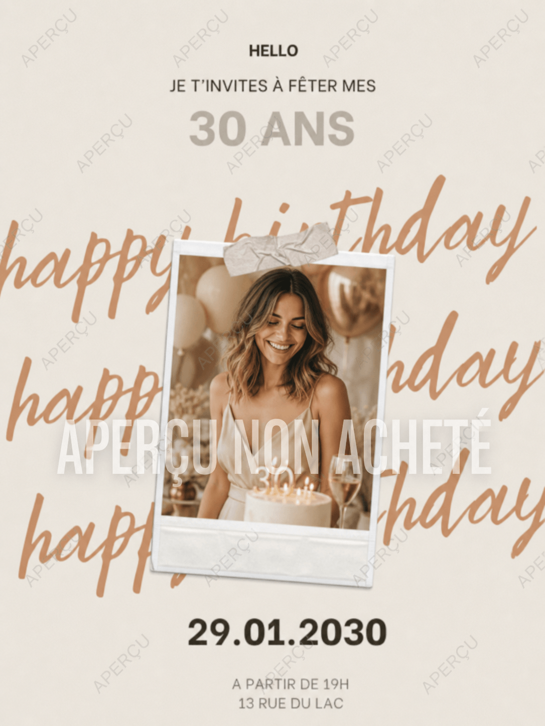 Invitation anniversaire personnalisée